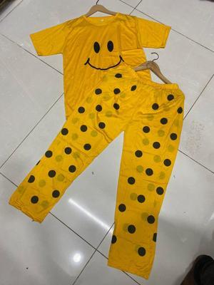 2 Pcs Women's Stitched Cotton Jersey Printed Night Suit