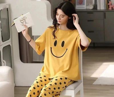 2 Pcs Women's Stitched Cotton Jersey Printed Night Suit